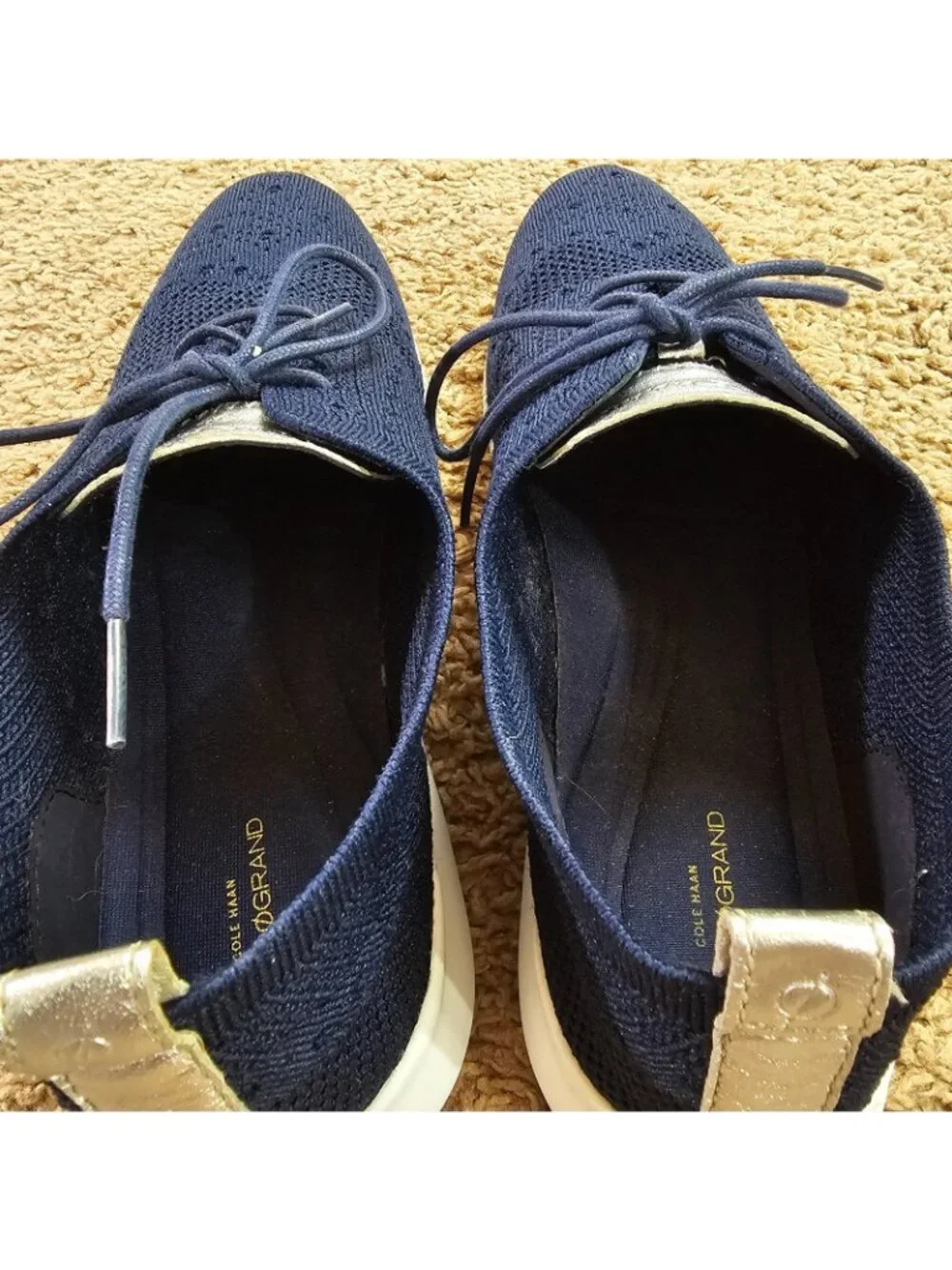 Cole Haan 2.ZEROGRAND Oxford Shoes Womens 10.5B Marine Blue Argento Stitchlite - Picture 5 of 11